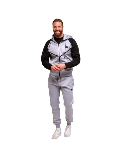 KAM Jeanswear Black Kam Two Piece Tracksuit Hoodie & Jogger Set for men