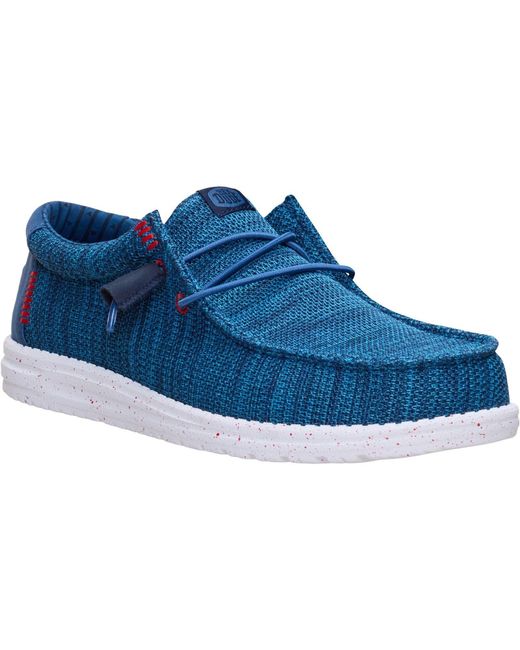 HeyDude Blue Wally Stretch Sox Ensign/Multi Loafers for men