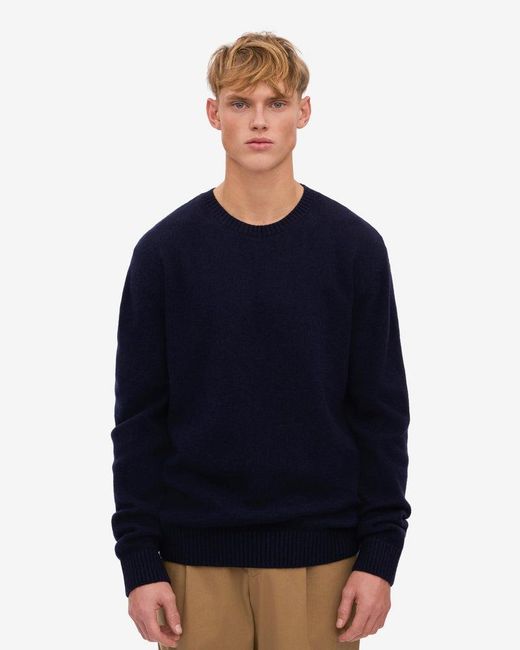 COLORFUL STANDARD Blue Classic Merino Wool Crew Neck Jumper