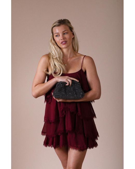 SVNX Red Pouch Clutch Bag