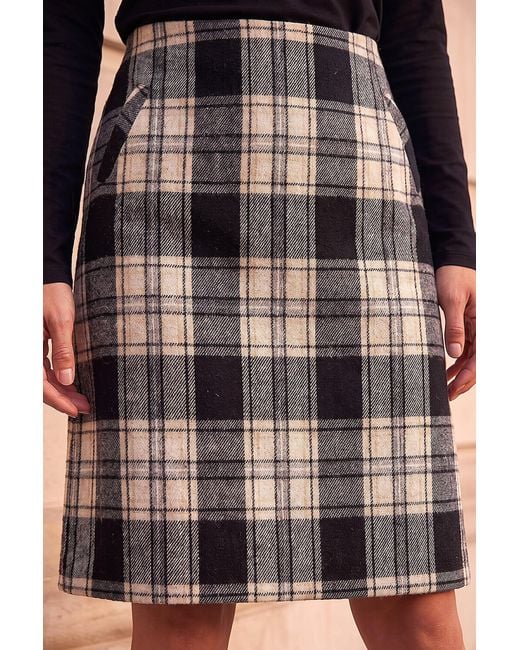Roman Natural Brushed Check Skirt