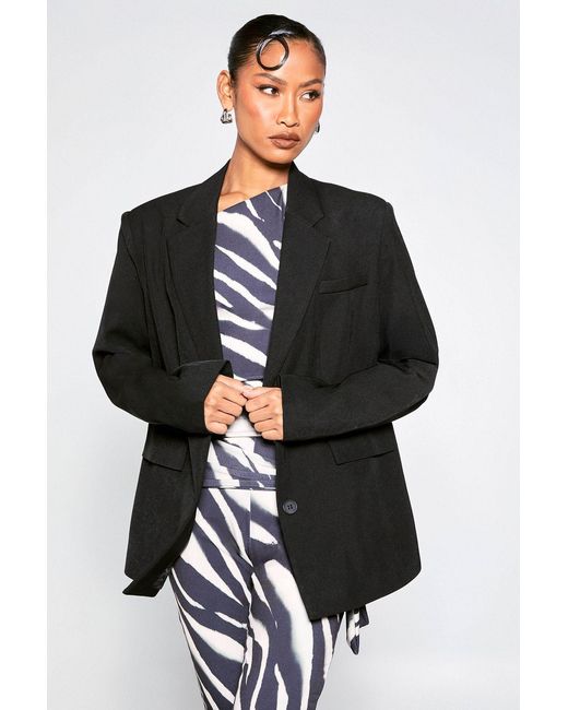 Boohoo Black Single Breasted Oversized Blazer