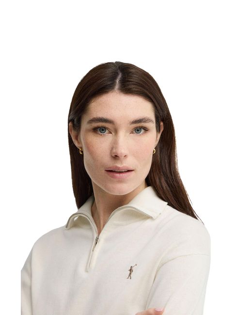 POLO CLUB White Zip Neck Sweater Pullover20