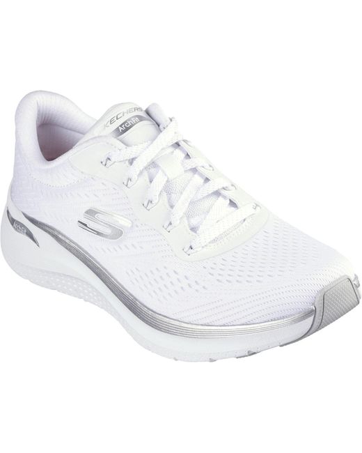 Skechers White Arch Fit 2.0 Glow The Distance Textil Damen Sneaker
