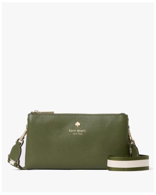 Kate Spade Green Emma Colorblock Pebbled Leather Mini Crossbody