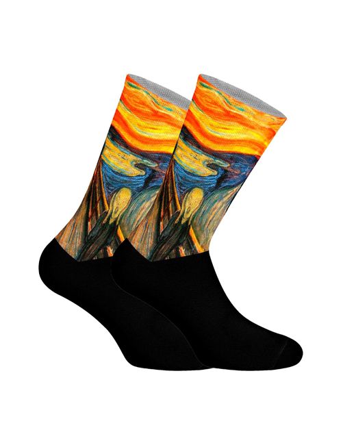 Jenes Socks Black Elastic Printed Long