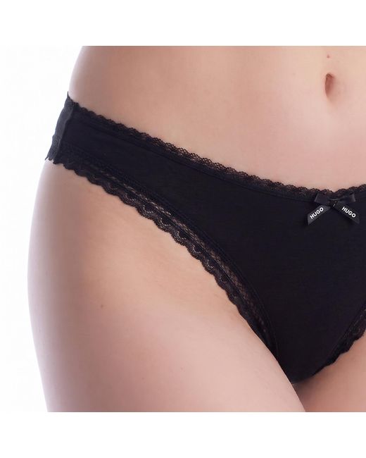 Boss Black Microfiber Thong With Lace 50545732