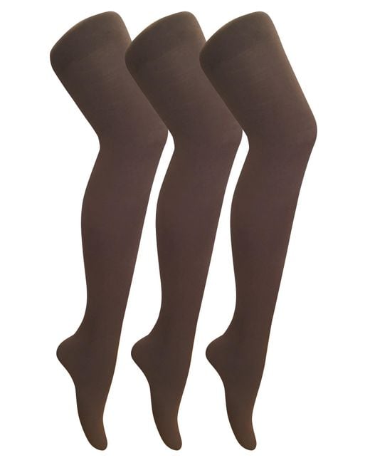 Sock Snob Brown 3 Pair Multipack Coloured Opaque 80 Denier Tights