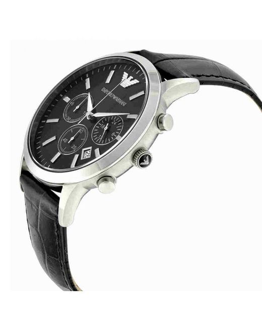 Emporio Armani Black Renato Watch Ar2447 Leather (Archived) for men