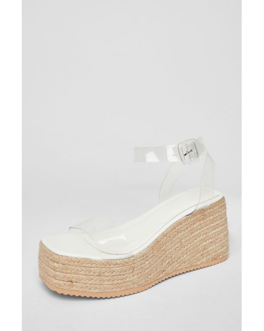 Quiz Natural Clear Strap Wedges