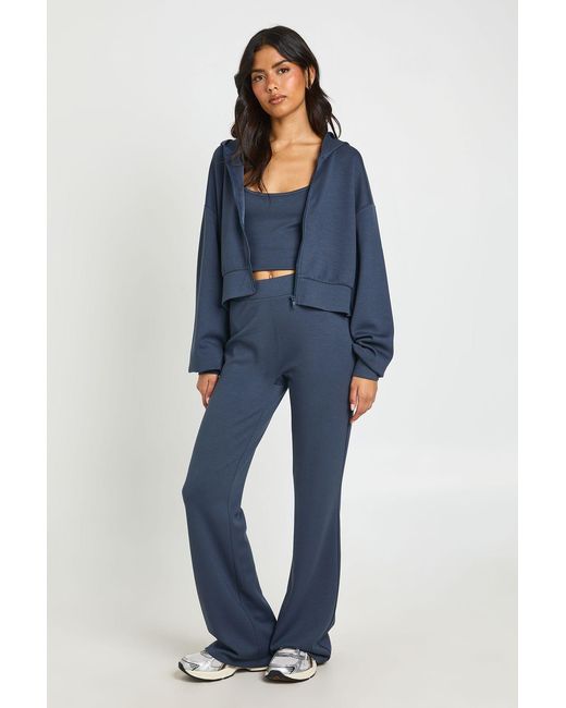 Boohoo Blue Soft Touch 3 Piece Tracksuit Set
