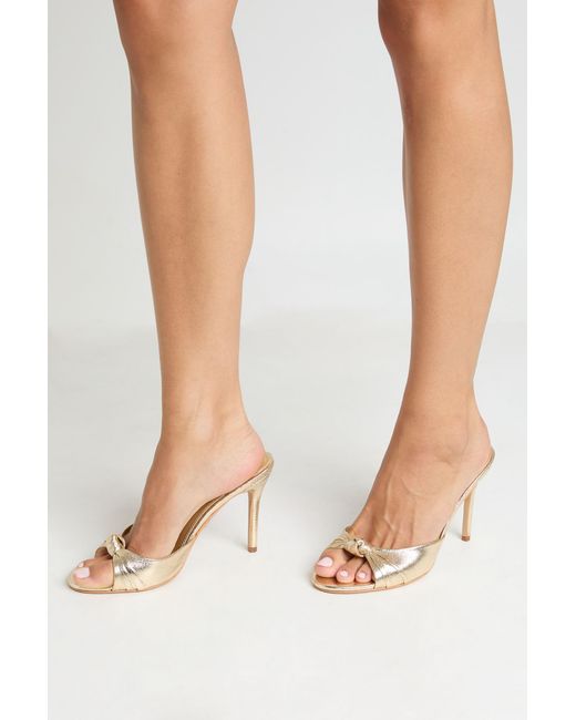 Boohoo Metallic Knot Detail Hight Stiletto Heeled Mules