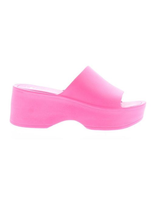 Rocket Dog Pink Sandals Heeled Wedge Petal Slip On Fuschia