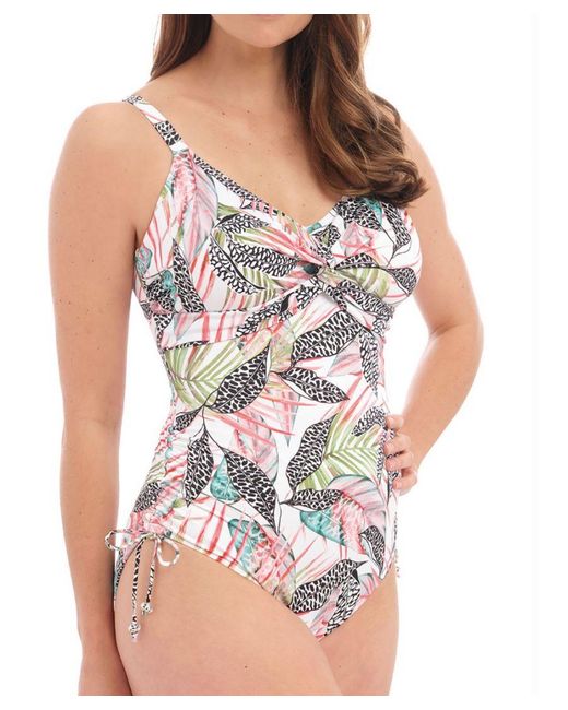 Fantasie Purple Tobago Twist Front Adjustable Leg Swimsuit Melon