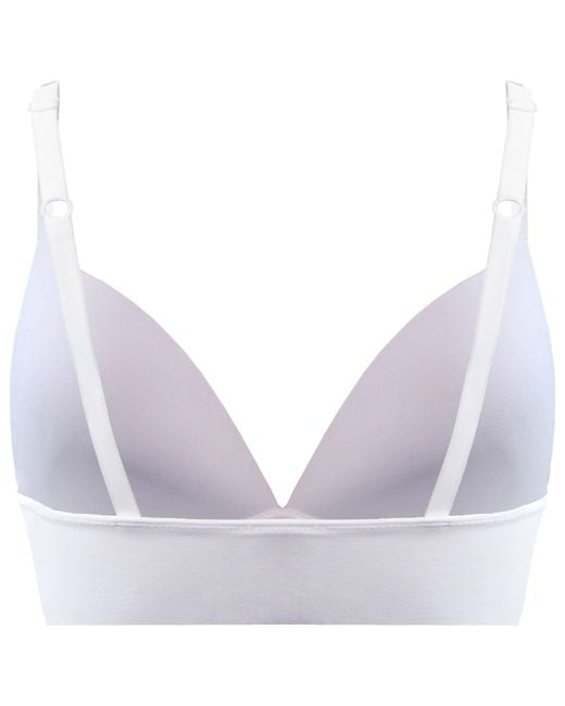 Adidas White Slim Fit Triangle Bra Polyamide