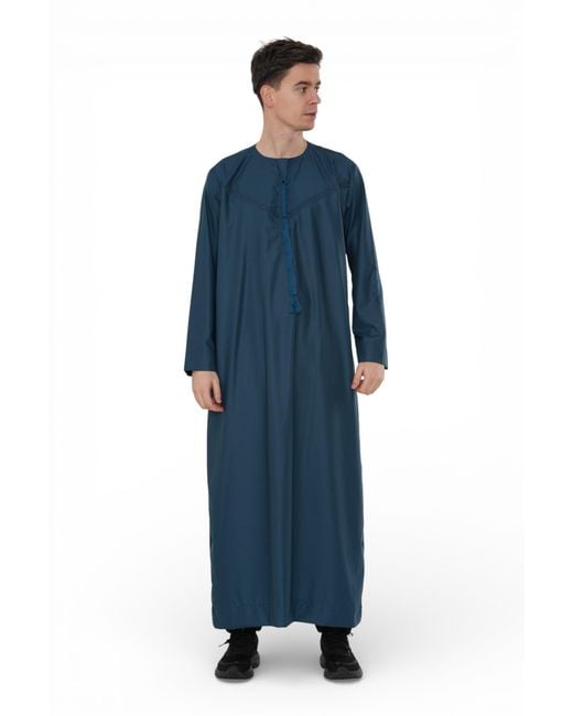 Thobez Blue Ramadan Eid Moroccan Jubba Robe Djellaba Thobe for men