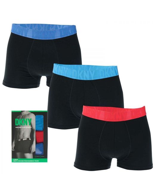 DKNY 3 Pack Route Trunk Boxershorts In Zwart in het Blue voor heren