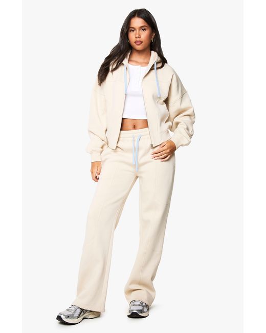 Boohoo Natural Seam Detail Wide Leg Jogger