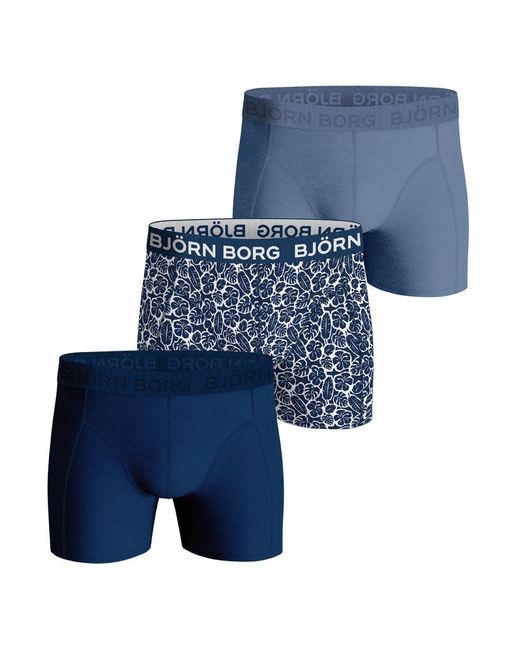 Björn Borg Blue Björn - 3 Pairs Cotton Rich Comfort Stretch Fit Boxer Shorts Mix for men