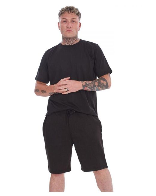 Kruze By Enzo Black T-Shirt And Shorts Set for men