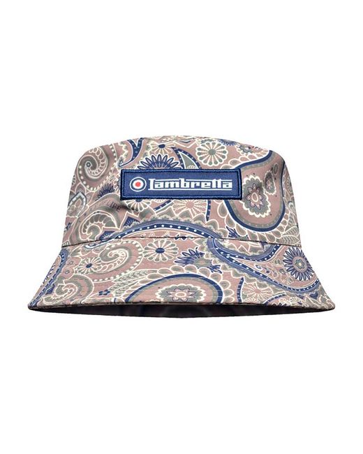 Lambretta Blue Paisley Logo Bucket Hat (Woodsmoke)