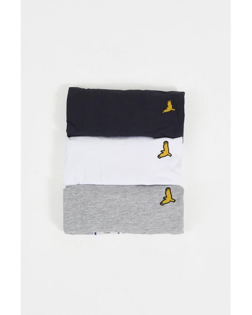 Brave Soul Blue 3-Pack Crew Neck T-Shirts With Contrast Piping for men