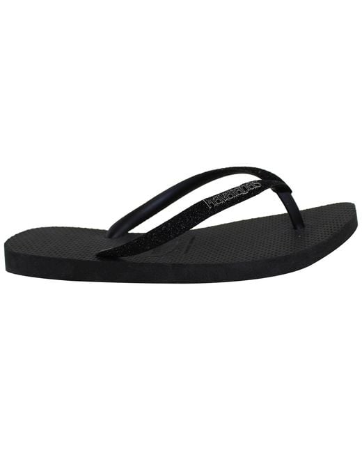 Havaianas Black Slim Glitter Flip-Flops