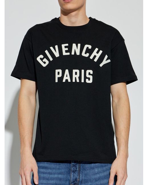 Givenchy Black Logo Embroidered T-Shirt