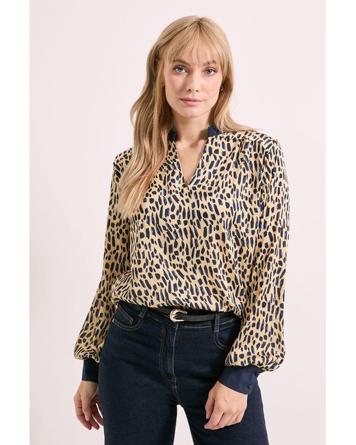 PRINCIPLES Multicolor Print Poets Blouse