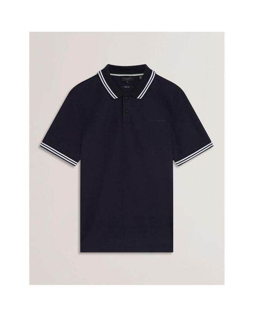 Ted Baker Blue Regular Fit Short Sleeve Polo Shirt for men