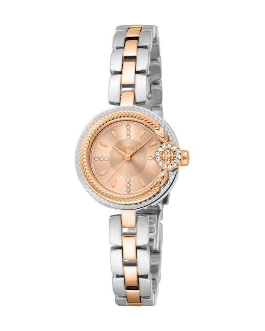 Roberto Cavalli White Stainless Steel Two Tone & Rose Color Watch