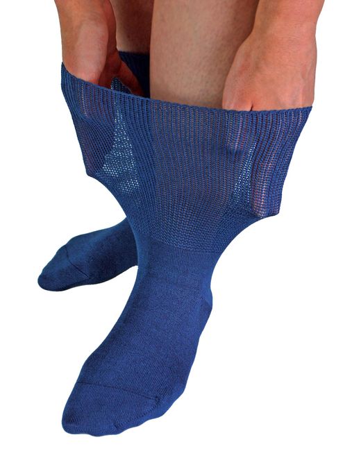 Dr.Socks Blue Extra Wide Bamboo Oedema Socks for men