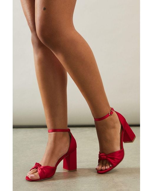 Red sandals with block heel new arrivals