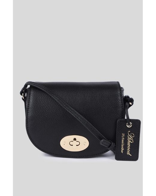 Ashwood Leather Black 'Borsa Della Moda' Real Saddle Crossbody Bag