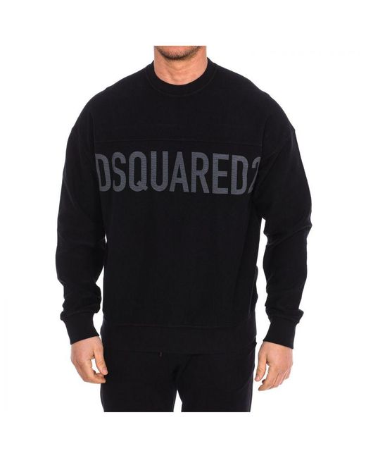 DSquared² Black Long-Sleeved Crew-Neck Sweatshirt S74Gu0536-S25462 for men