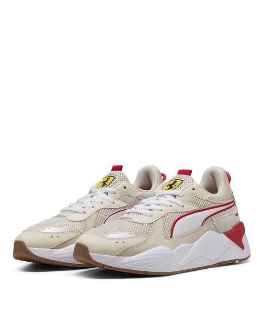 PUMA White Ferrari Rs X Low Top Trainers for men