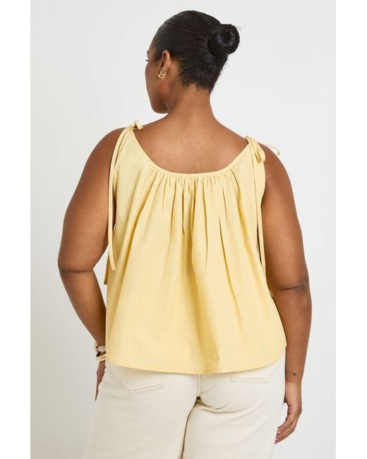 Boohoo Natural Plus Scoop Neck Tie Shoulder Cami Top