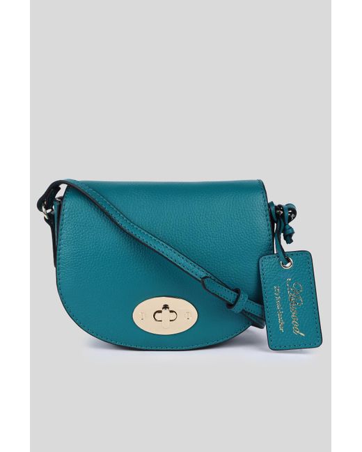 Ashwood Leather Blue 'Borsa Della Moda' Real Saddle Crossbody Bag