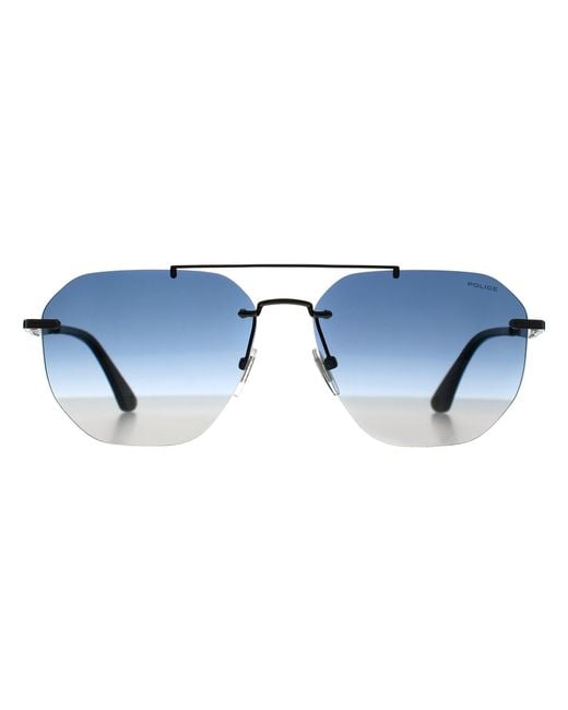 Police Blue Rimless Glossy Bakelite Gradient Splf68M Origins Nineties