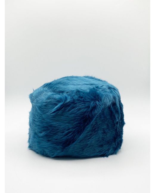 SVNX Blue Faux Fur Hat