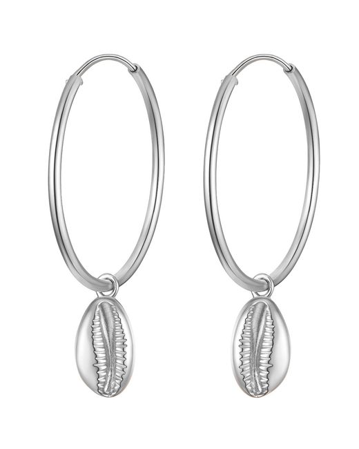 Glanzstücke München White Hoop Earring Sterling
