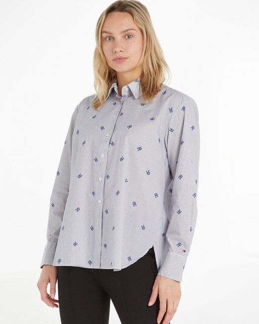 Tommy Hilfiger Gray Ithaka Stripe Easy Fit Shirt