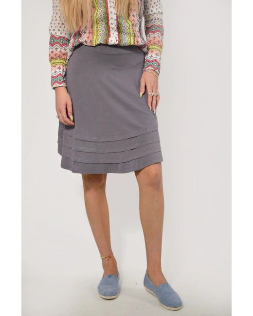 Secret Label Gray Stuff Wide Tuck Border Skirt Viscose