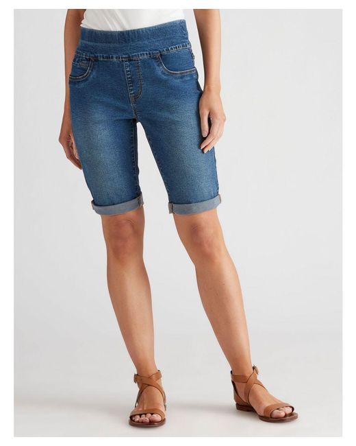 Katies Denim Ultimate Shorts Mid Wash Cotton in Blue Lyst UK