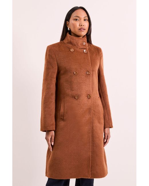 Wallis Brown Principles By Funnel Button Coat