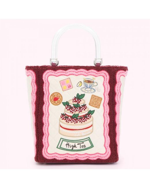 Lulu Guinness Pink Peony High Tea Bibi Tote Bag