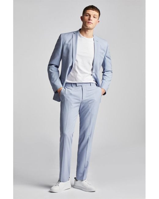 Antique Rogue Blue Single Breasted Long Sleeve Two Button Slim Fit Suit Jacket for men