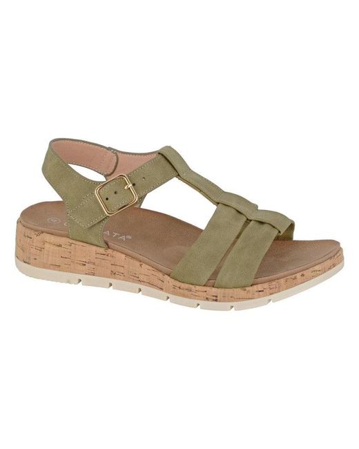 Cipriata Green Fadia Ankle Strap Sandals Nubuck