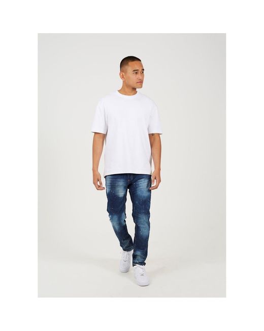 Brave Soul White Splat Skinny Jean for men