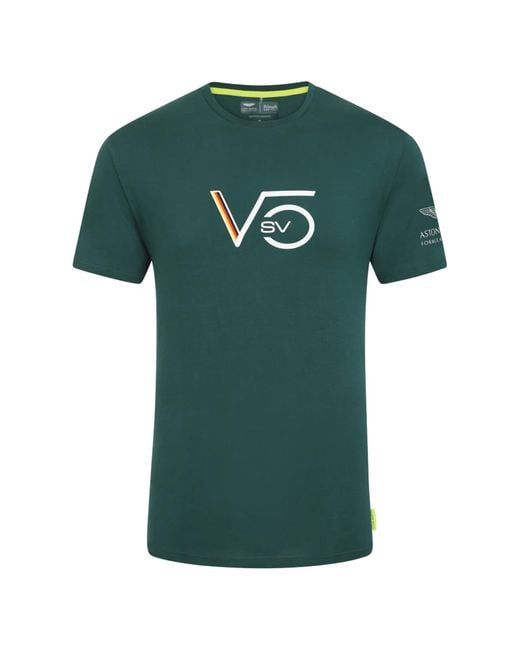Aston Martin Green F1 Official Team T-Shirt Cotton for men